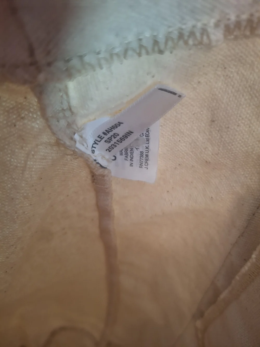 J. Crew Cream Canvas Tote with Navy Straps